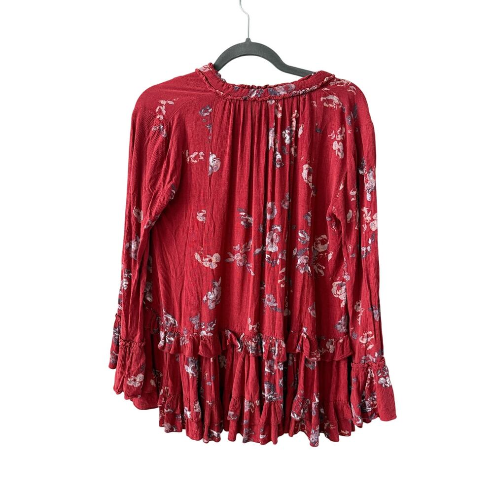 Free People Blouse Women's XS Floral Boho Ruffle - Picture 2 of 5